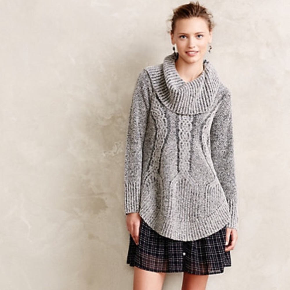 Anthro Angel of the North Cable Knit Pullover | M